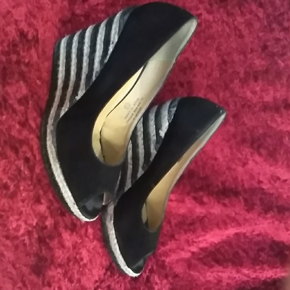 Black Suede Wedges